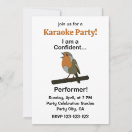 Invitación Robin Bird Artista Confiado Karaoke Divertido Fies