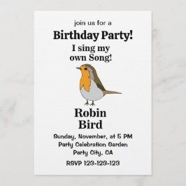 Invitación Robin Bird Funny Quote Birthday Party