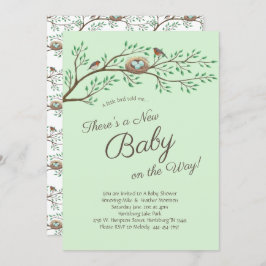 Invitación Robin Bird Spring Baby Shower Co-Ed Gender Neutral
