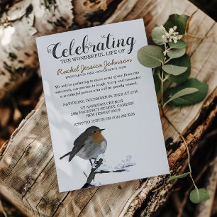 Invitación Robin de invierno en acuarela Celebración de la