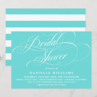 Robin Egg Blue Calligraphy Bridal Shower