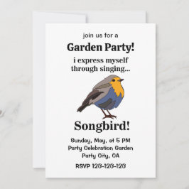 Invitación Robin Redmama Songbird Garden Fiesta