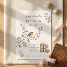 Robin Vintage Garden Pequeño Pájaro Primer Cumplea