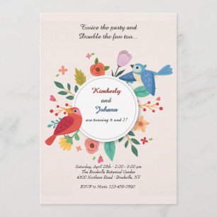 Invitación Robin y Blue Jay