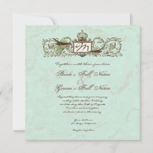Invitación Robins de época Huevo Flourier de remolino de coro