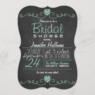 Invitación Robins Huevo Azul Rustic Chalkboard Bridal Shower