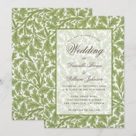 Invitación Roble de boda follaje botánico Morris caligrafía