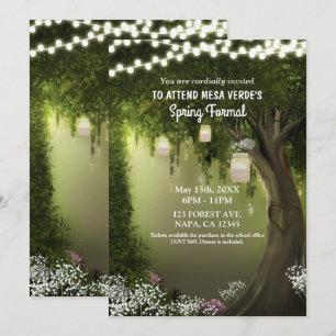 Invitación Roble Rústico Bosque Encantado Primavera Formal