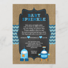 Invitación ROBOT Bebé rociado / tablón de cromatografía RÚSTI