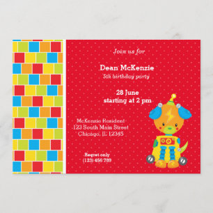 Invitación Robot * elegir color de fondo