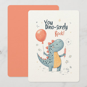 Invitación ¡Roca Dino-Triste! Una diversión de cumpleaños pre