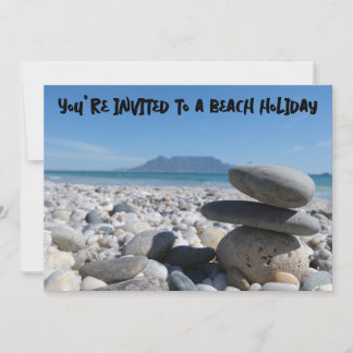 Invitación Rocas apiladas de la mesa de la playa de Blouberg