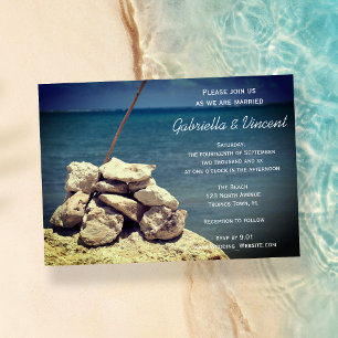 Invitación Rocas en la boda de la playa