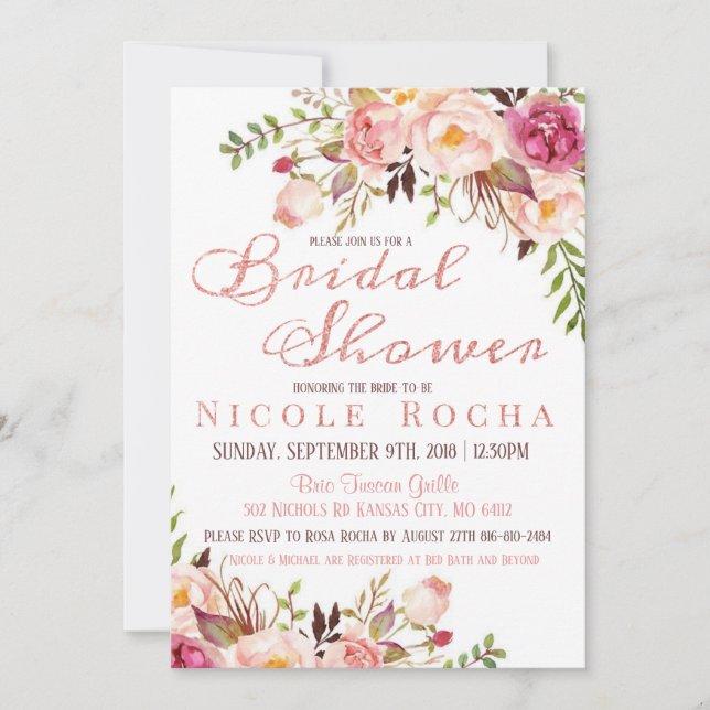 Invitación Rocha Bridal Shower (Anverso)
