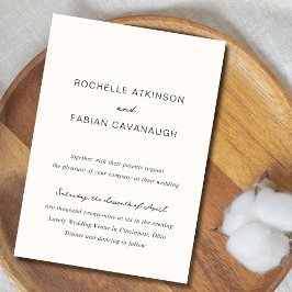 Invitación Rochelle Cream Moderno y Elegante Boda Contemporán
