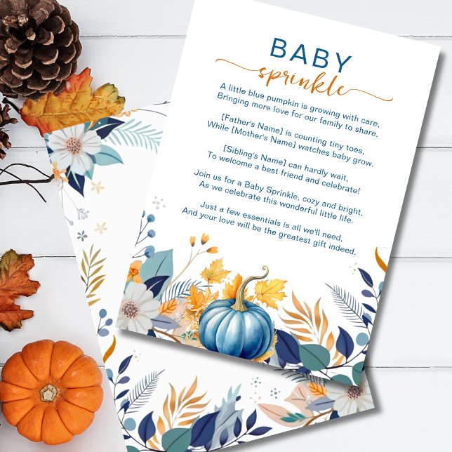 Invitación Rociada de bebé calabacita azul (Subido por el creador)