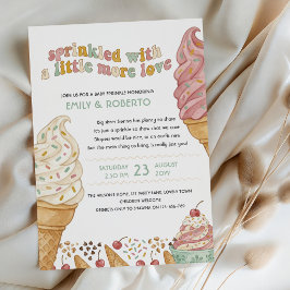 Invitación Rociado Con Amor Retro Helado Baby Sprinkle