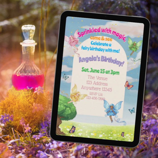 Invitación Rociado con Cumpleaños de Hadas, Mariposas y Magia (Subido por el creador)