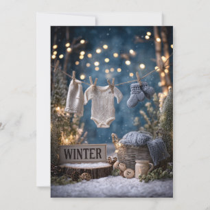 Invitación Rociado en Nieve Invierno Acogedor