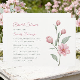 Invitación Rociados de Rosa Polvorienta y Salvia en Acuarela 