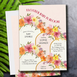 Invitación Rocío de bebé en flor dorada arco Baby Sprinkle