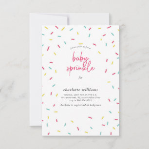 Invitación Rocios de arcoiris cortos Bebé Sprinkle Shower