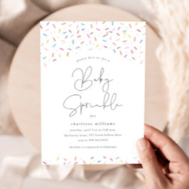 Invitación Rocios de arcoiris cortos Bebé Sprinkle Shower