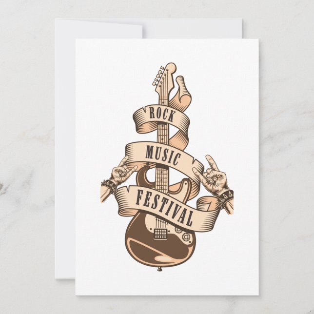 Invitación Rock And Roll Classic (Anverso)