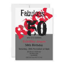 Rock Chick 50 y fabuloso rojo negro 50 cumpleaños