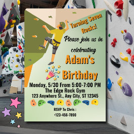 Invitación Rock Climbing Gym Adventure Birthday Invitation