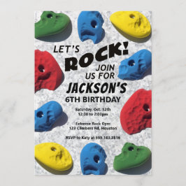 Invitación ¡Rock! Cumpleaños de la escalada de rock infantil