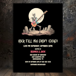 Invitación Rock hasta que dejes la fiesta de Halloween muerta