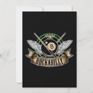 Invitación Rock n Roll Pool Billiards 8 Ball Rockabilly