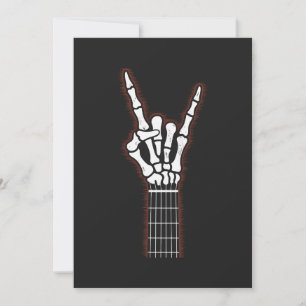 Invitación Rock On Skeleton Hand Guitar Gifts