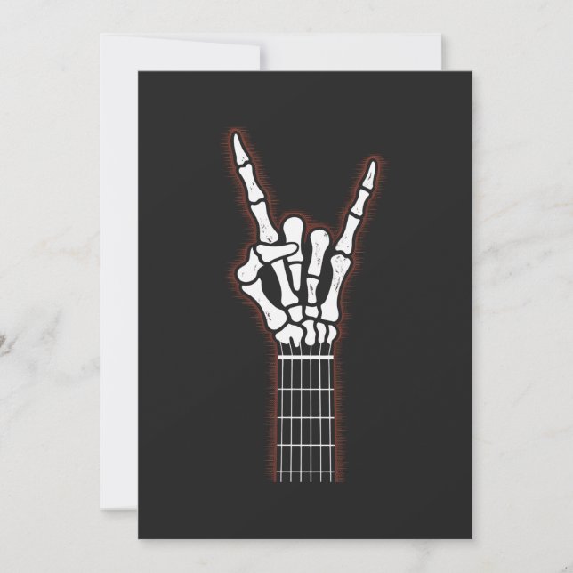 Invitación Rock On Skeleton Hand Guitar Gifts (Anverso)
