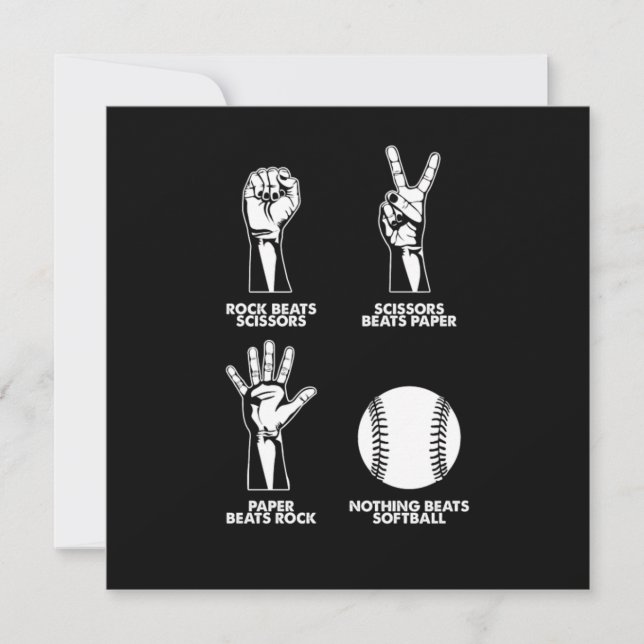 Invitación Rock Paper Scissors Softball Pitcher Catcher Gift (Anverso)
