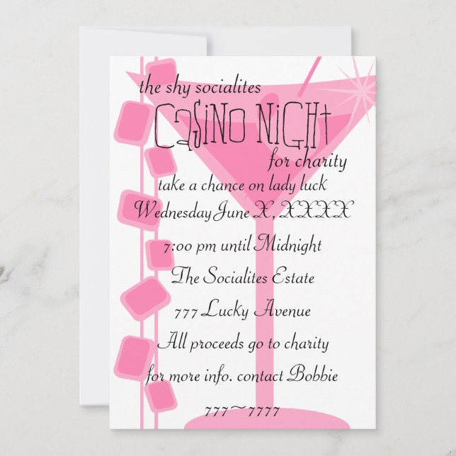 Invitación Rock retro Martini (Anverso)