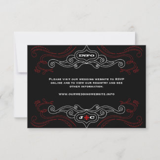Invitación Rock Rojo y Negro 'n' Roll Música Boda