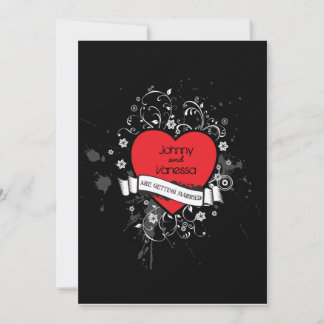 Invitación Rock & Roll Grungy Heart Music Boda