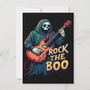 Invitación Rock the Boo - Halloween Skeleton Guitar Design