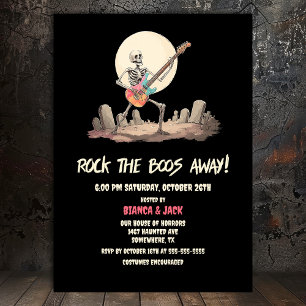 Invitación Rock the Boos Away Skeleton Halloween
