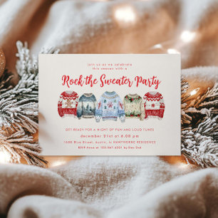 Invitación Rock The Sweater Holiday Party Invitation