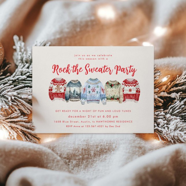 Invitación Rock The Sweater Holiday Party Invitation (Subido por el creador)