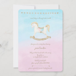 Invitación Rockefeller Blue Pink Gender Neutral Baby Shower