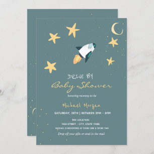 Invitación Rocket Stars Drive by Baby Shower