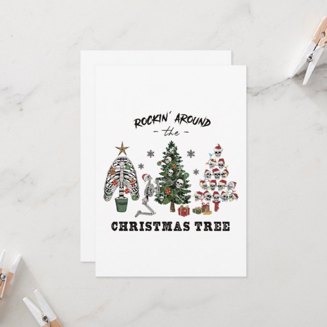 Invitación Rockin alrededor del árbol de Navidad (Anverso/Reverso In Situ)