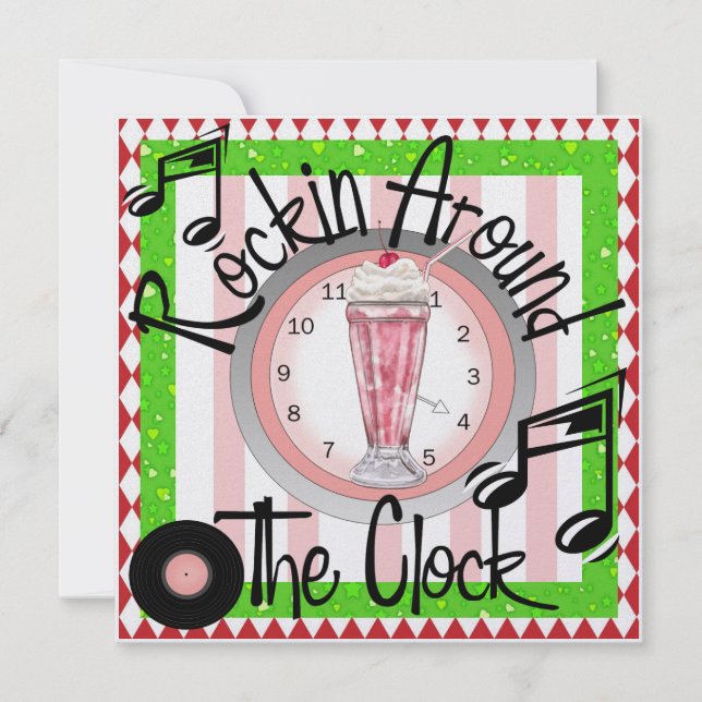 Invitación Rockin' alrededor del Fiesta del reloj - SRF (Anverso)