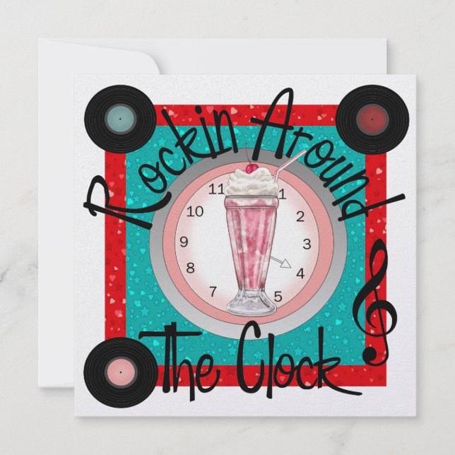 Invitación Rockin' alrededor del Fiesta del reloj - SRF (Anverso)