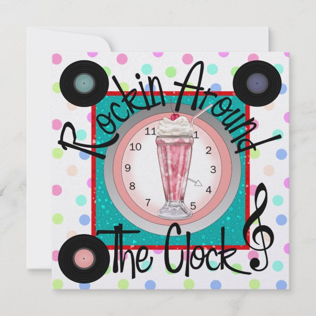 Invitación Rockin' alrededor del Fiesta del reloj - SRF (Anverso)