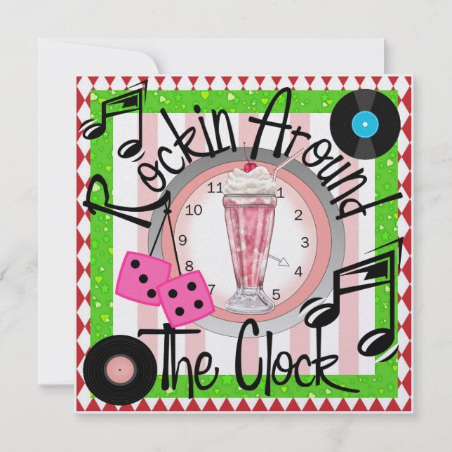 Invitación Rockin' alrededor del Fiesta del reloj - SRF (Anverso)